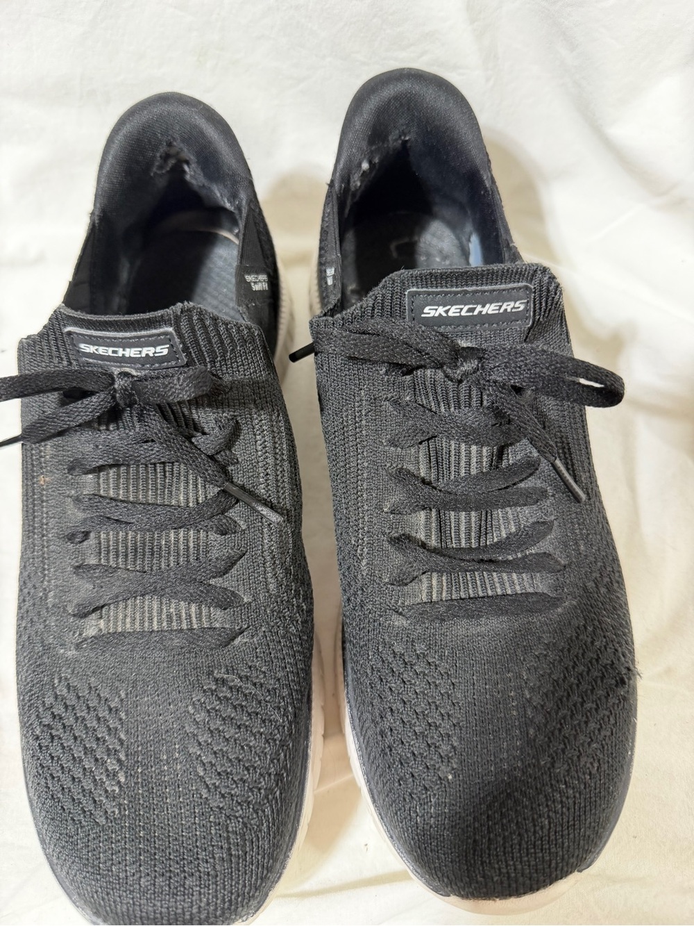 Skechers Women’s Black Mesh Lace-Up Athletic Sneakers